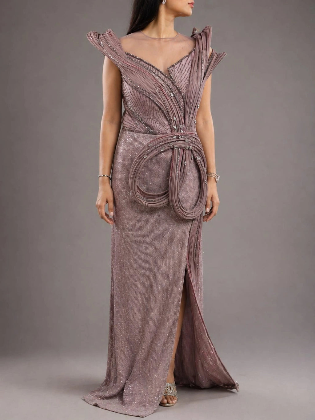 mauve western dress