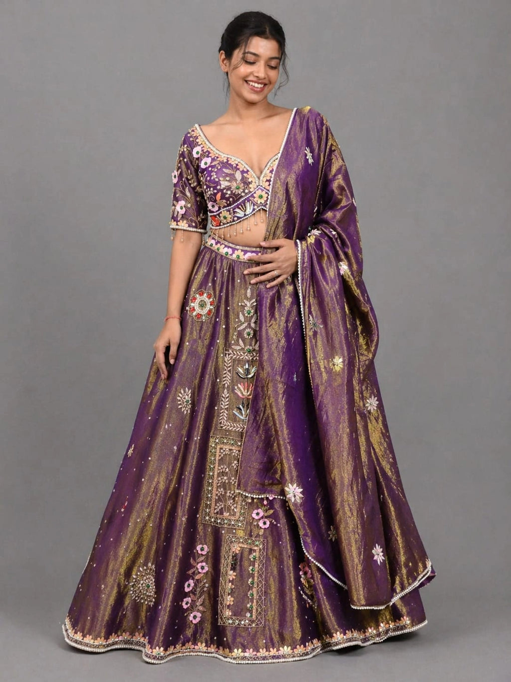  purple traditional lehenga