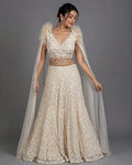 cream embroidered lehenga