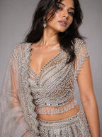 sparkling grey lehenga