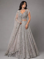 sparkling grey lehenga