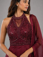 maroon anarkali 