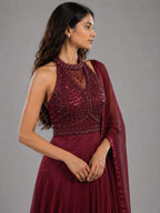 maroon anarkali 