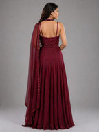 maroon anarkali 