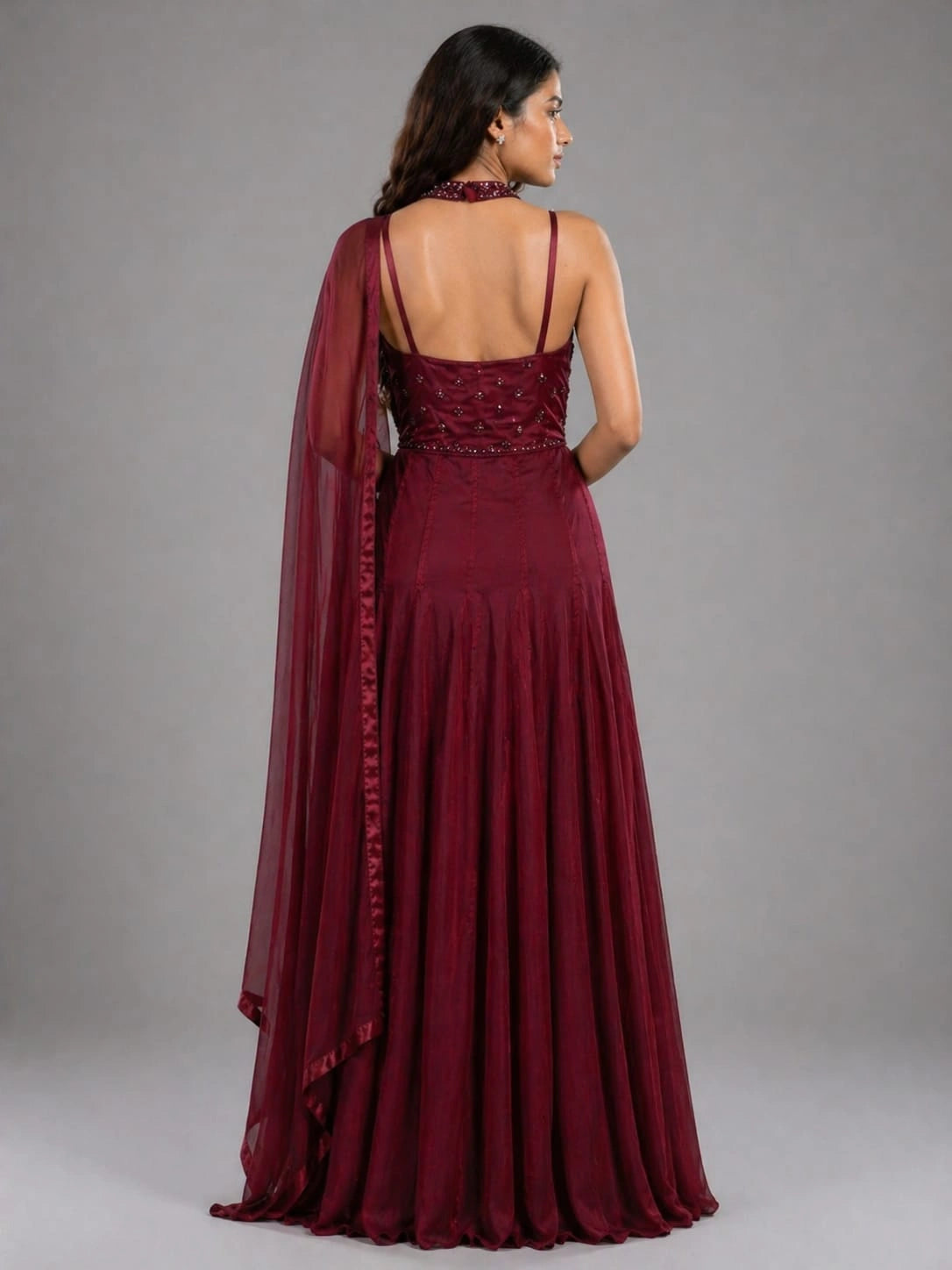 maroon anarkali 