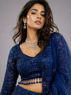 navy blue lehenga