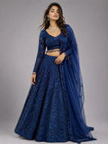 navy blue lehenga,