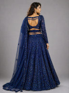 navy blue lehenga