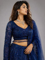 navy blue lehenga