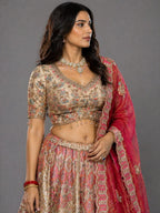 cream lehenga