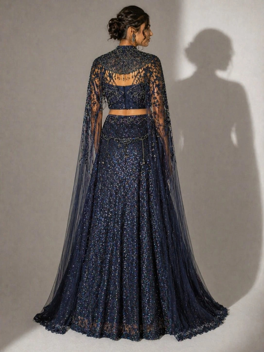midnight blue lehenga