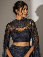midnight blue lehenga