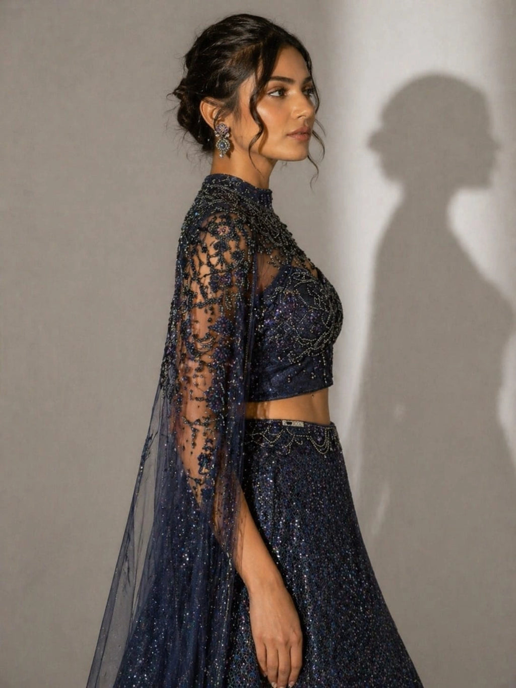 midnight blue lehenga