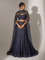 midnight blue lehenga