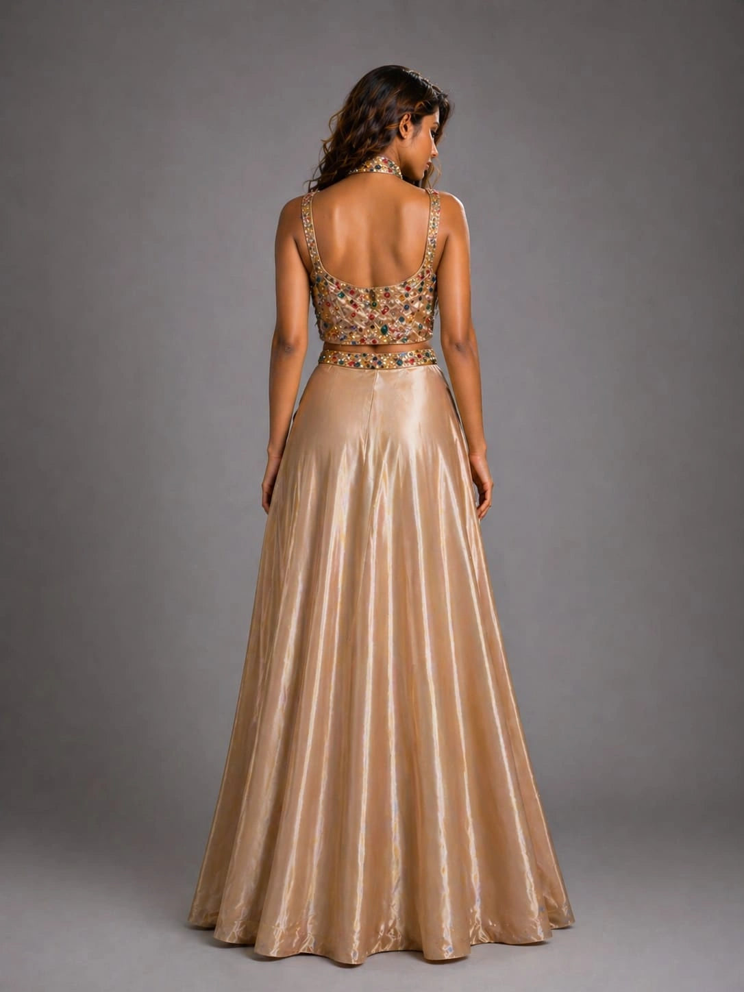 embroidered blouse lehenga
