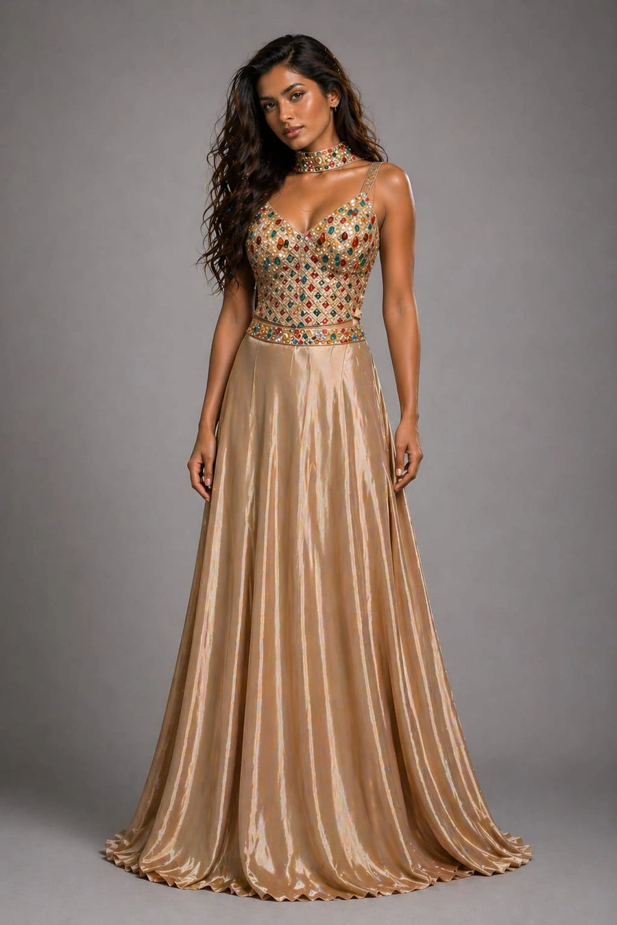 embroidered blouse lehenga