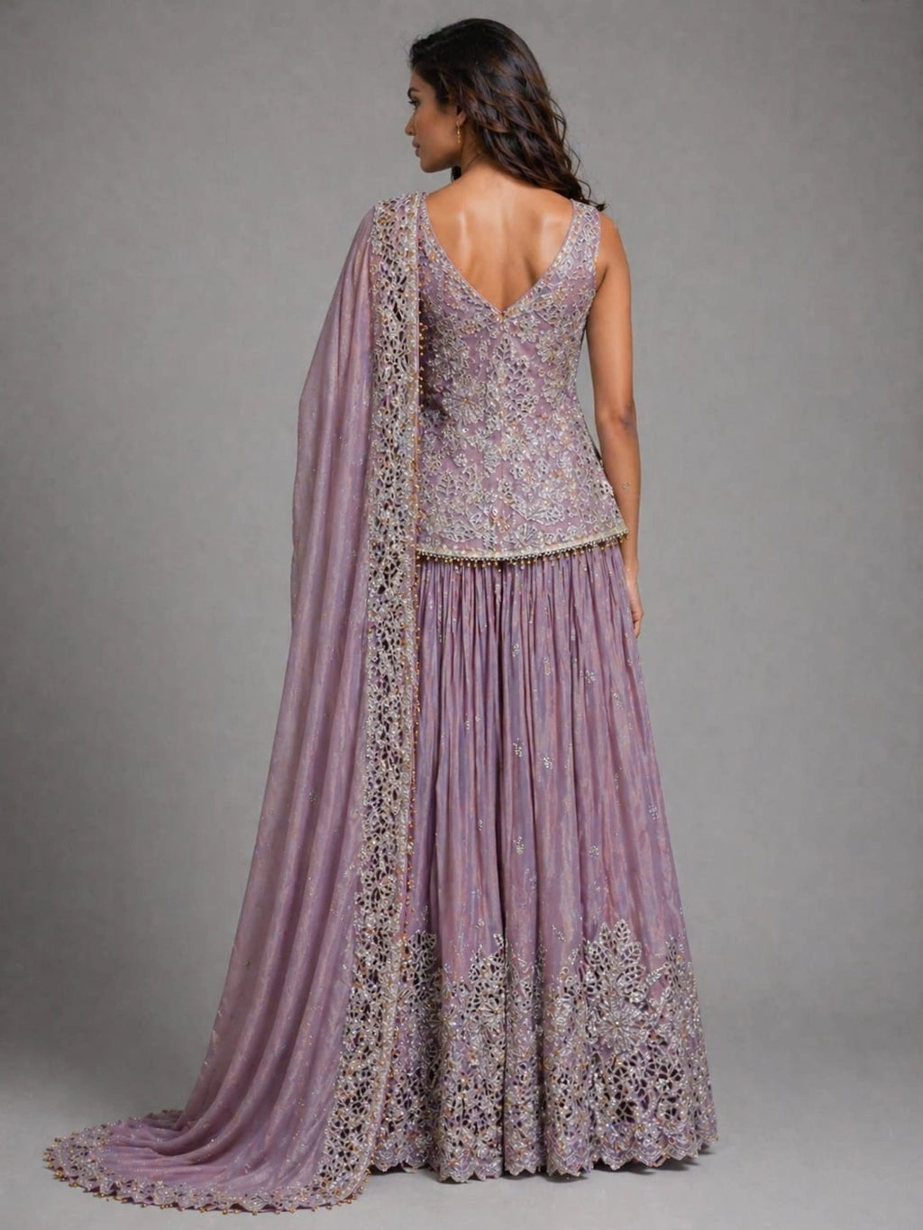lavender sharara suit