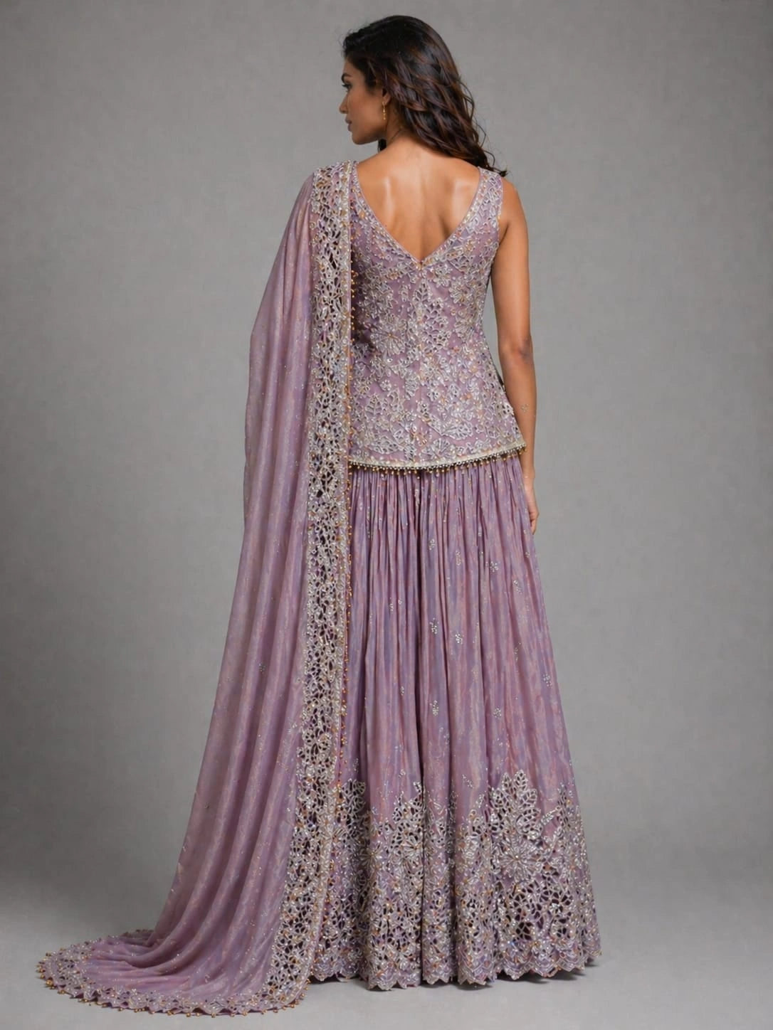 lavender sharara suit