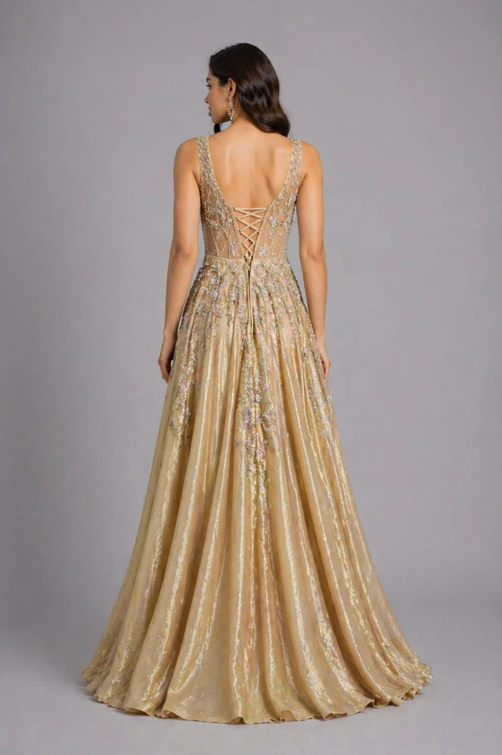 intricate peach lehenga