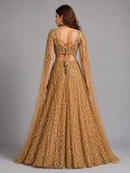 copper lehenga cape