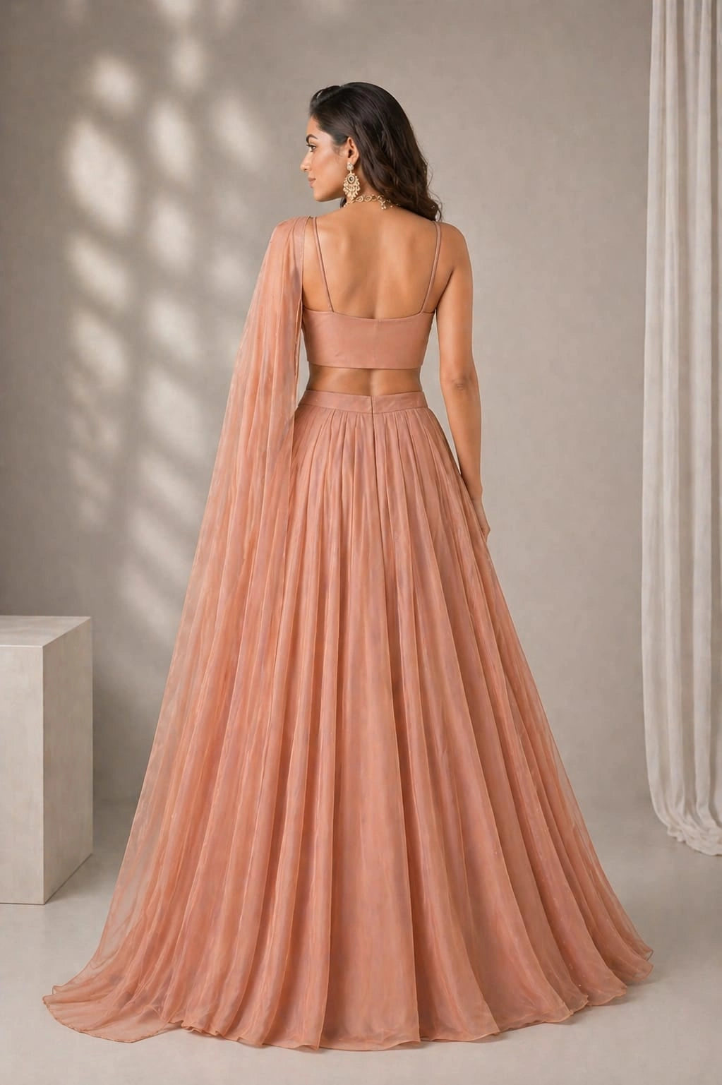  flowing pink lehenga