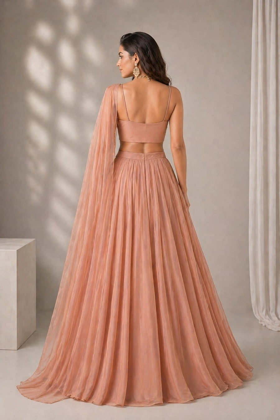  flowing pink lehenga
