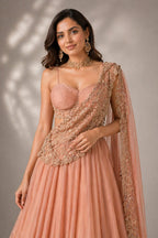  flowing pink lehenga