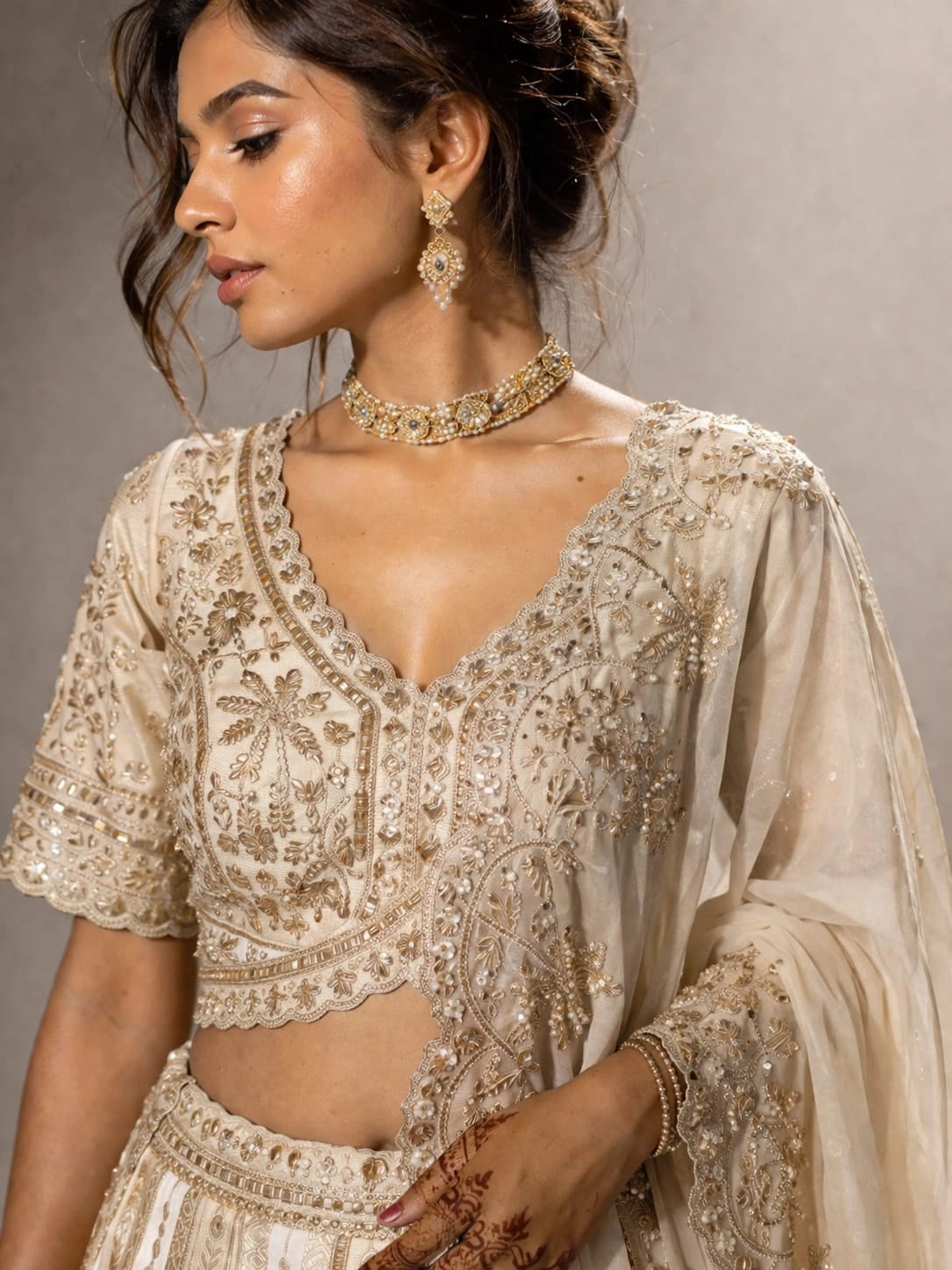 traditional ivory lehenga