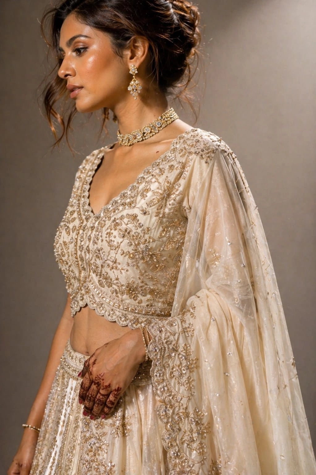 traditional ivory lehenga