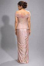 peach western dress