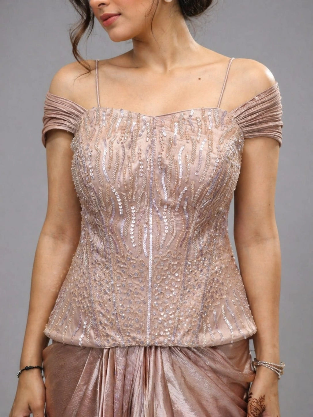 peach western dress