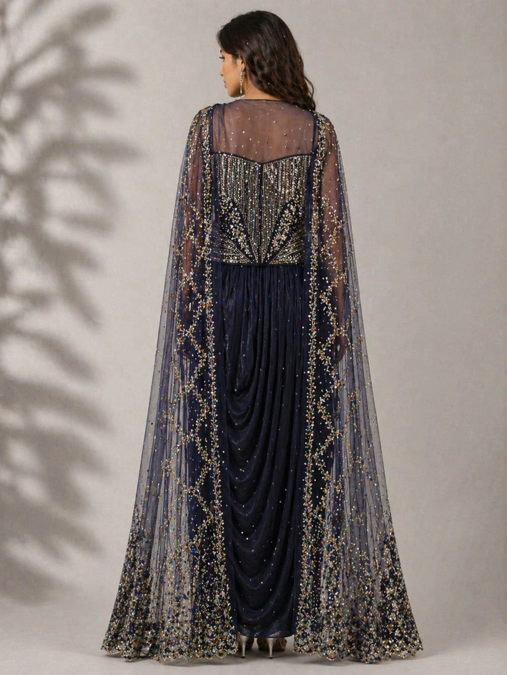 navy blue dhoti style