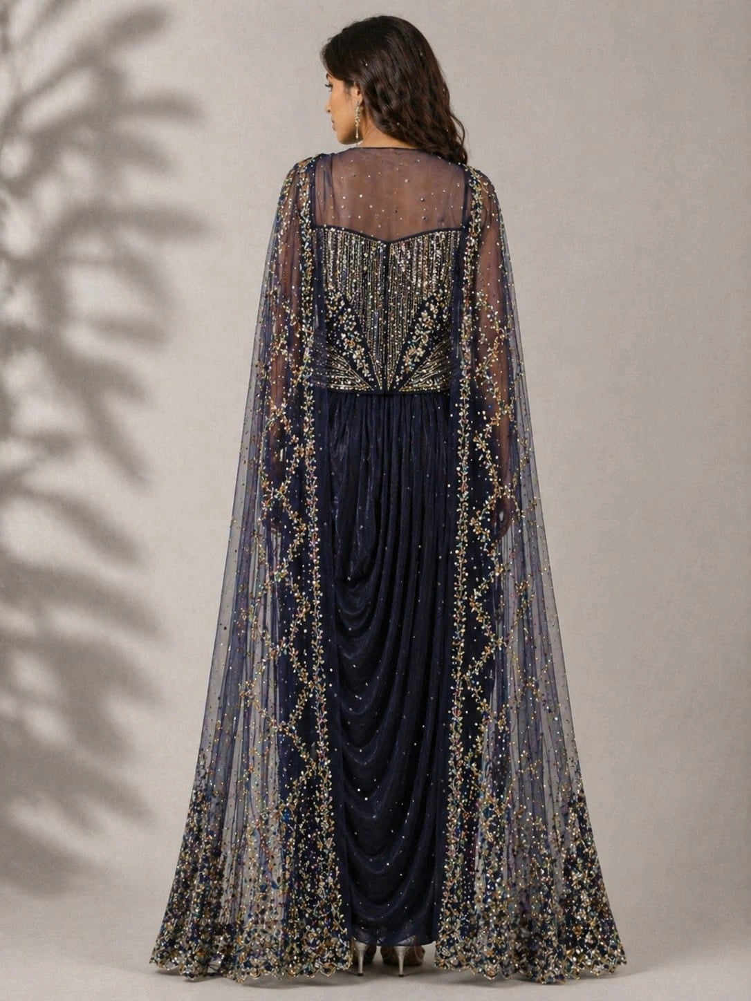 navy blue dhoti style