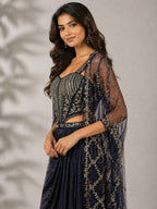 navy blue dhoti style