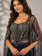 navy blue dhoti style