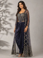 navy blue dhoti style
