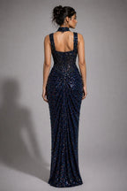  blue sequin dhoti