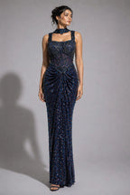  blue sequin dhoti