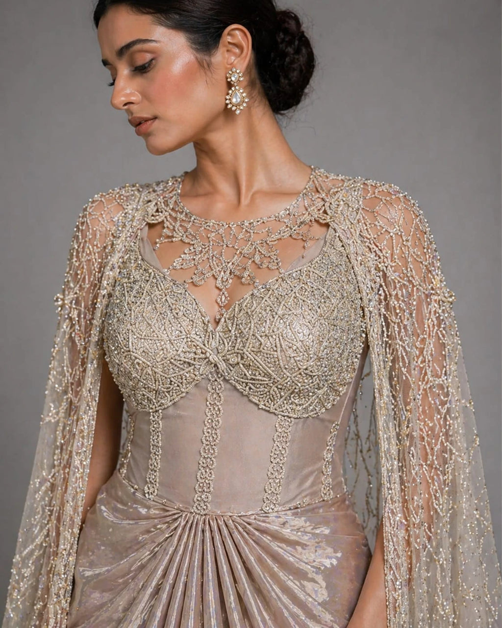 cape style dhoti outfit