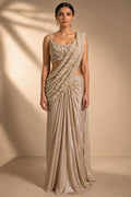 pearl work saree