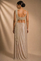 pearl work saree