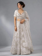 ivory dupatta lehenga