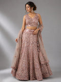 peach dupatta lehenga