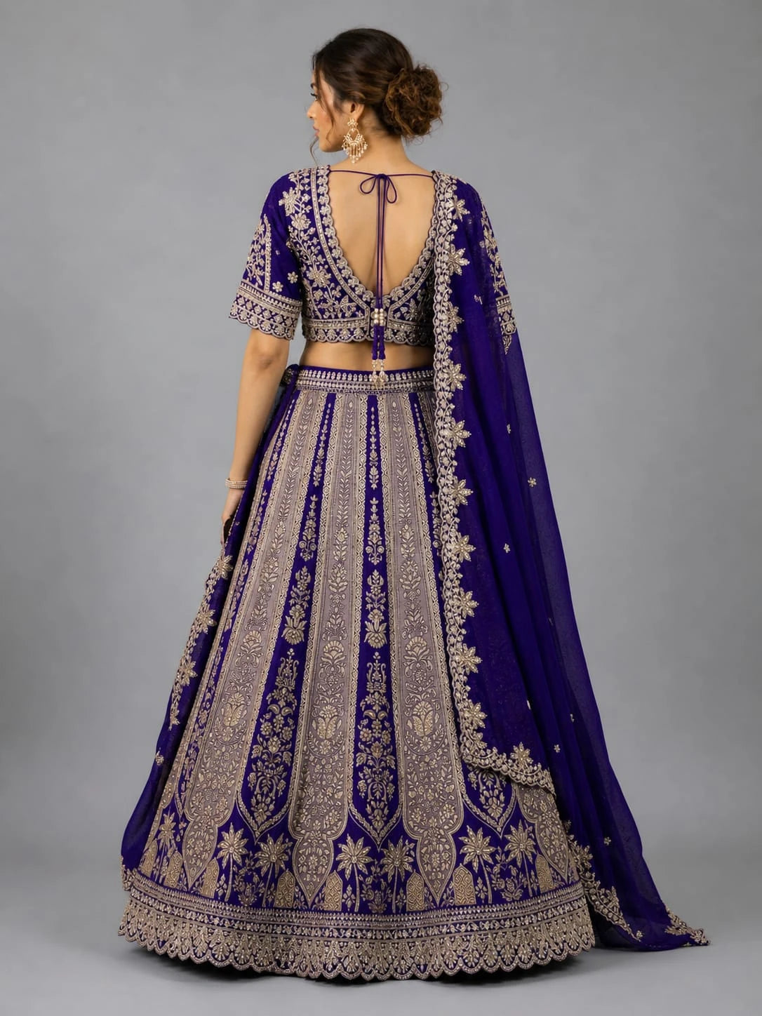 purple heavy lehenga