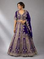 purple heavy lehenga