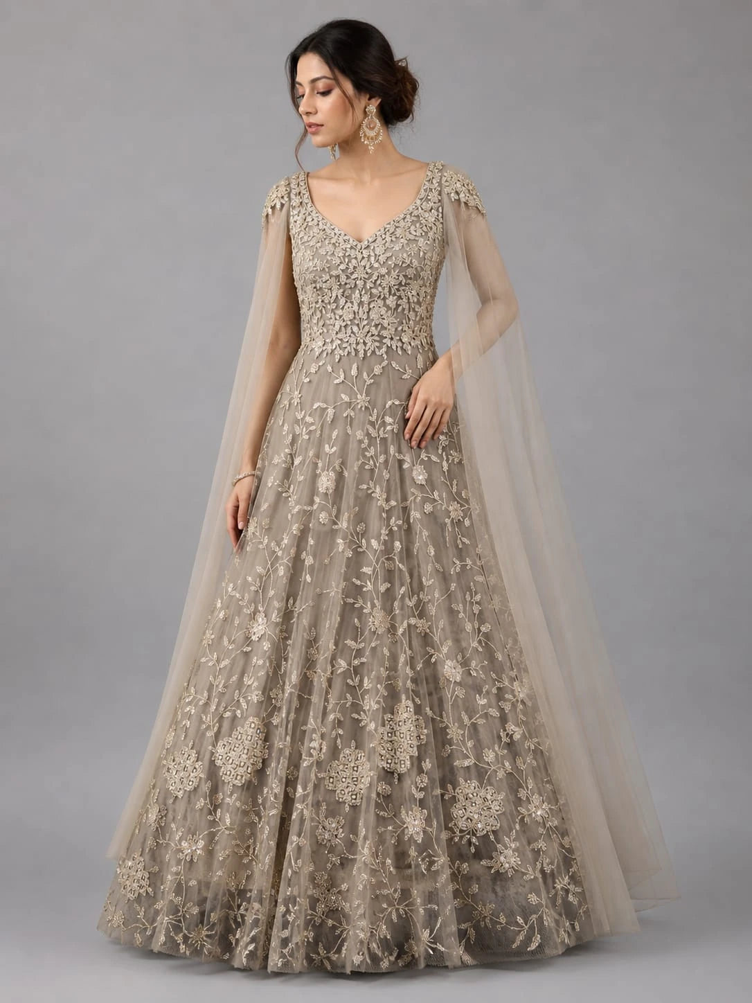 grey gown cape
