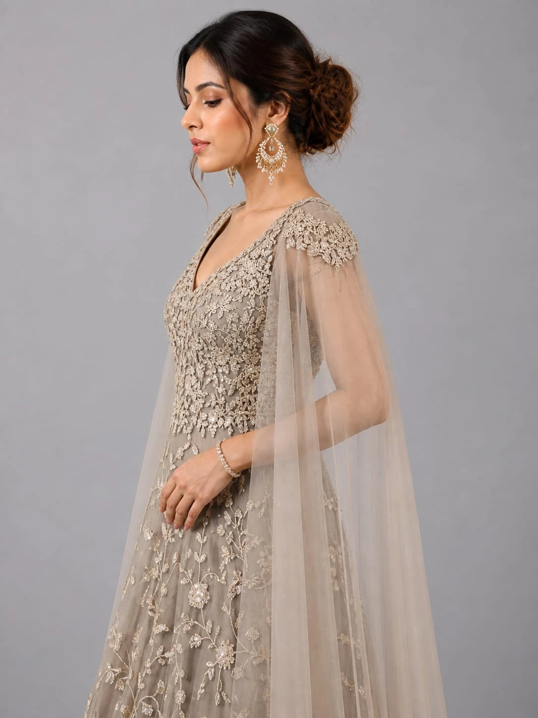 grey gown cape