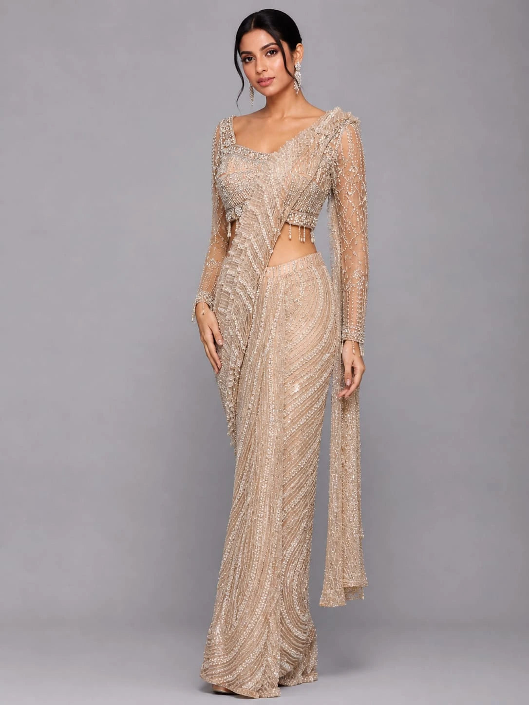 pre draped saree for women