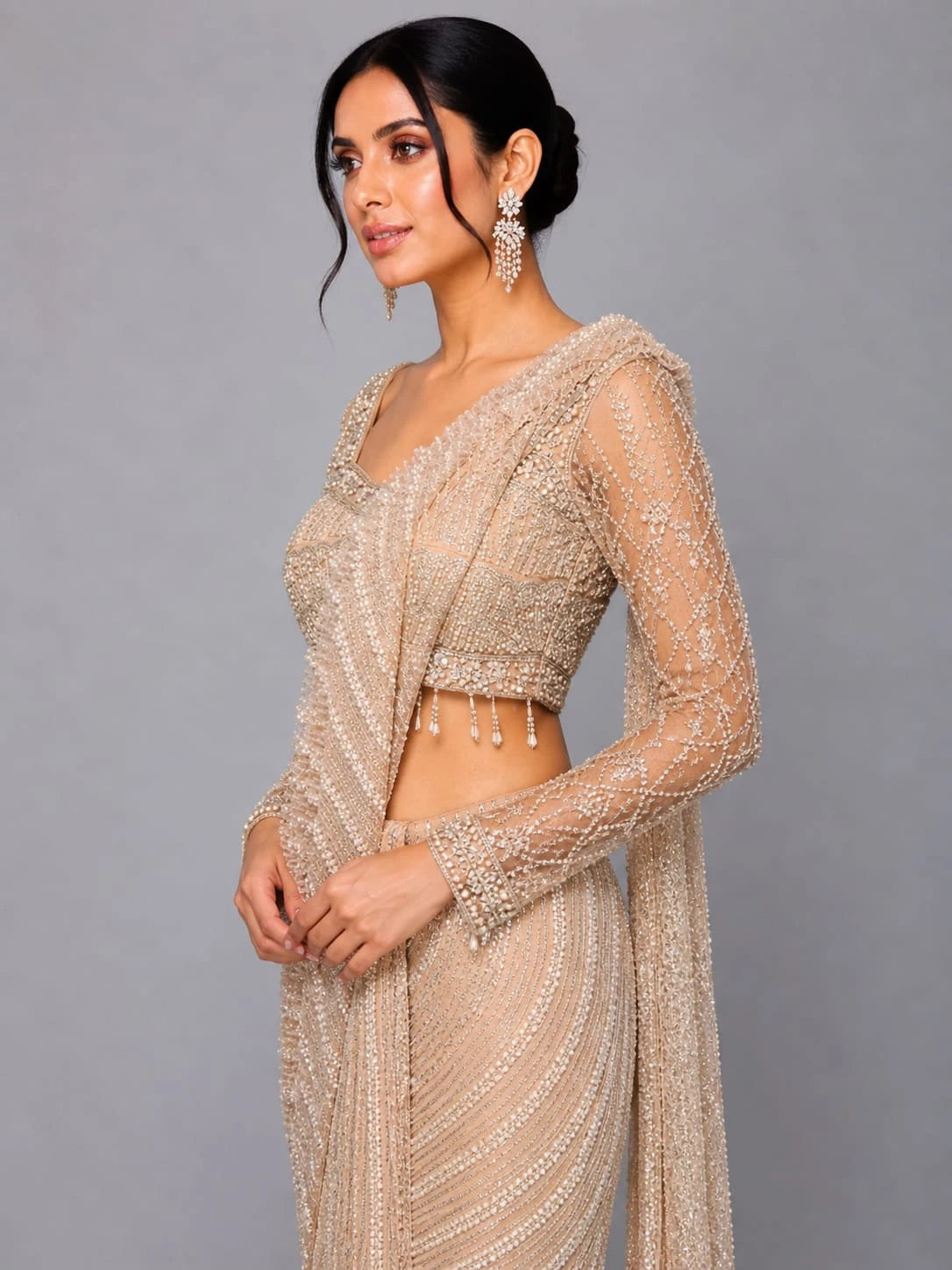 pre draped saree for women