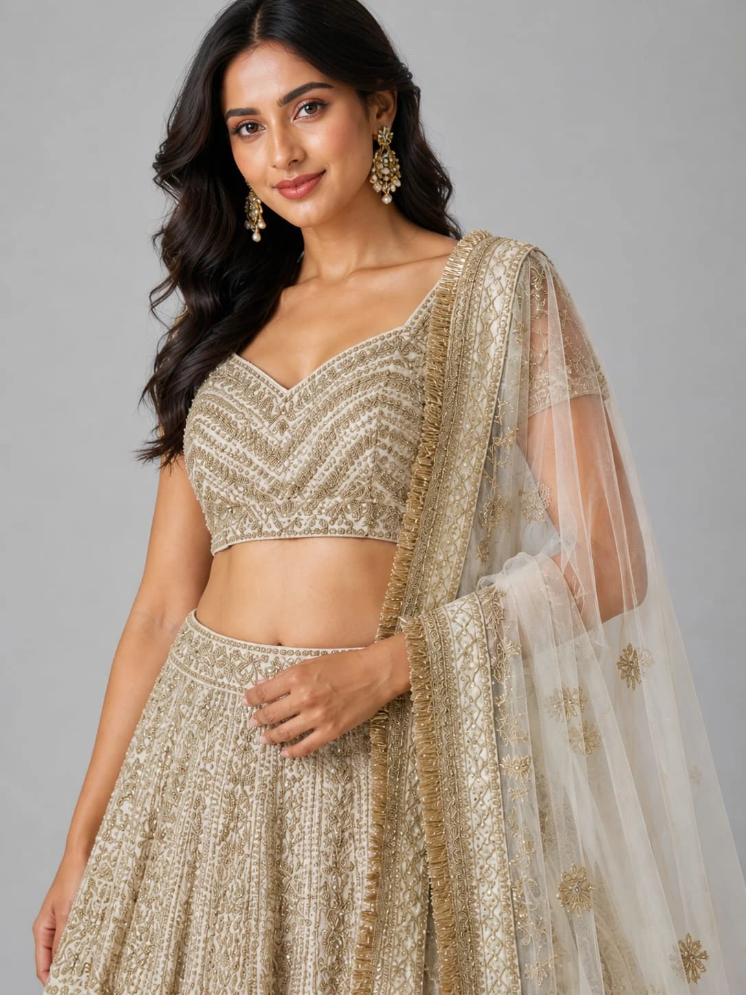ivory designer lehenga